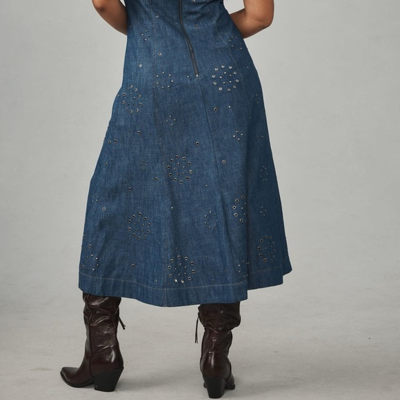 Anthropologie Grommet Denim Midi Dress - Picture 9 of 15